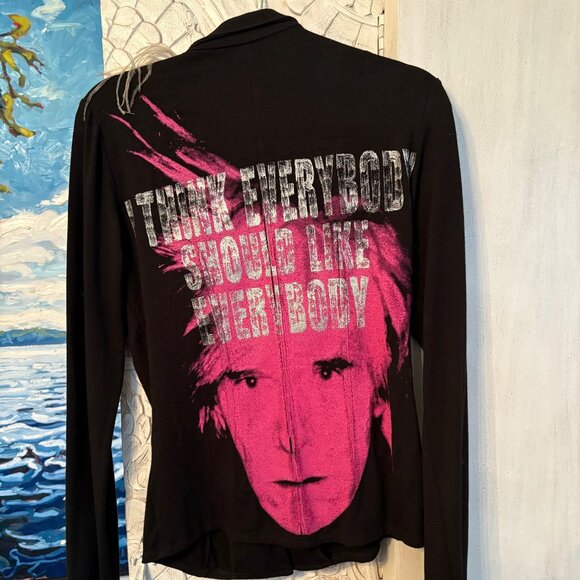 Vintage Andy Warhol by Cultura Punk With Feathers !  Made in ITALY Med - Picture 4 of 5